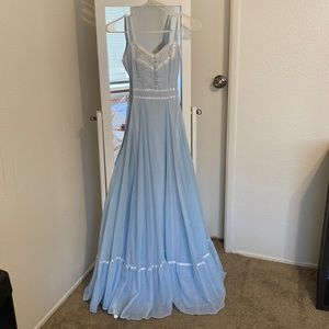 Gunne Sax Vintage 70s Blue Dress
